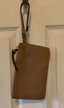 Brown Zip Wristlet