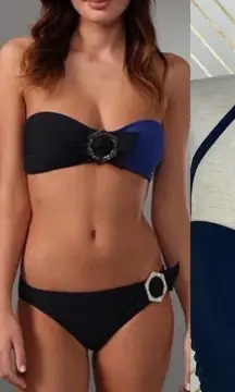 Marc by Marc Jacobs Broken Solids‎ Bandeau Bikini Top Two Toned Blue Size US XS