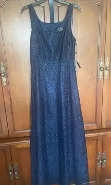 Adrianna Papell navy sequence dress ball gown