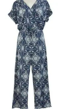 Style & Co Medium Jumpsuit Floral Surplice V-Neck Dolman Sleeve Stretch Multi