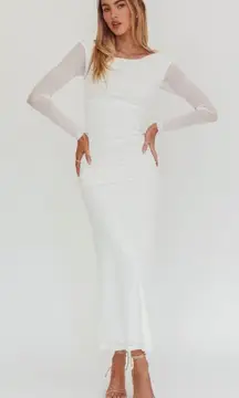 Selfie Leslie Long Sleeve White Dress