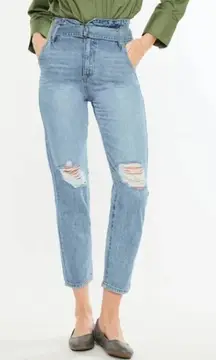 KanCan Women’s‎ 9 / 28 Blossom Ultra High Rise Belted Mom Jeans Denim