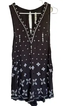 Intimately Free People Black Tank Flowy Cut‎ Out V Neck Sequin Romper X Small