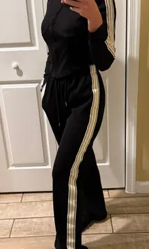 Two piece tracksuit crop jacket high waist pants track pants joggers 2 piece set