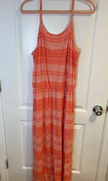 Orange And White Striped Dress