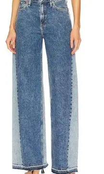 Rag & Bone Sofie High Rise Ultra Wide Leg Two Tone Jeans Revolve