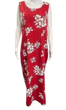Pacific legend Women's Sleeveless Long Red Cotton Dress Size 2X SKU 2318