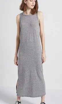 Current/Elliott The Perfect Muscle Tee Dress Side Slit Heather Gray