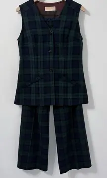 Vintage Pendleton Wool Plaid Vest Pants Set Sz 10