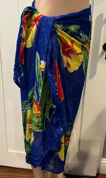 Rima Sarong one size beach wear wrap vacation tropical swim coverup bright scarf