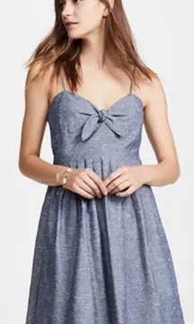Madewell Chambray Tie Front Cami Babydoll Dress 4 Sweetheart‎ neckline
