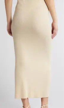 Rue Sophie Elaine Rib Knit‎ Sweater Maxi Skirt Creme Pearl L