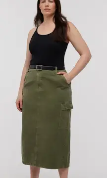Madewell Army Green Cargo Pocket‎ Midi Skirt 29 Gorpcore Military Blokecore