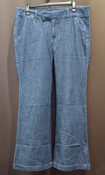 Old Navy Blue Flare Wide Leg Trouser Jeans, Size 10 Short