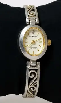 LA Express X4331 Women's Silver Tone Quartz Wrist Watch Decorative Band‎