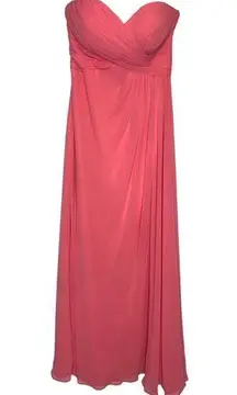 Bill Levkoff Strapless Maxi Dress Gown Floor Length Bridesmaid Pink, size 6