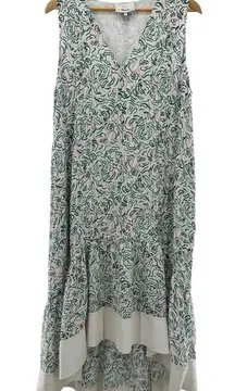 3.1‎ Phillip Lim Pastel Floral Print Sleeveless Ruffled Hem Hi-Low Dress Size 12