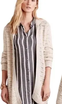 Anthropologie sleeping on snow cream mohair open knit sweater cardigan‎ medium
