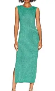 House of Harlow 1960 NWT Green Ribbed Sweater Dress Size Medium Sparkly Knit