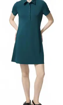 Uniqlo Crepe Jersey Mini Polo Dress Green NWT XS