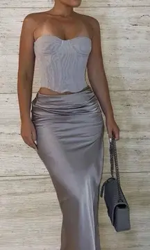 House of Cb L D-DD Demi demo‎ Grey Underwired Corset NWOT