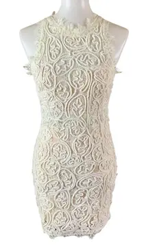 A.Peach White Lace Sleeveless Bodycon Dress Cocktail Small