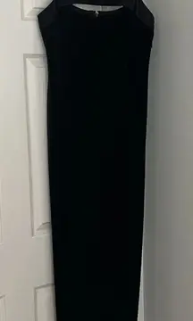 Vintage Onyx Nite Wendye Chaitin Sleeveless Maxi Dress 14 Velvet Y2K Formal