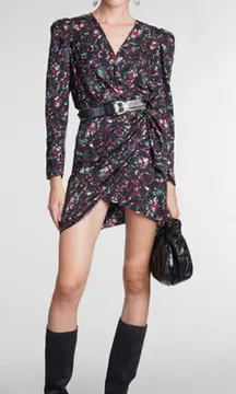 Isabel‎ Marant Etoile Baikal Silk-Trim Mini Dress Size 4