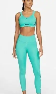 NWT NIKE ONE NIKE DRI FIT WOMEN RUNNING MID RISE 7/8 TIGHTS GREEN Size M