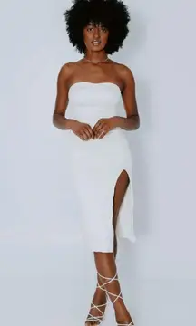 Klassy Network White Strapless Dress