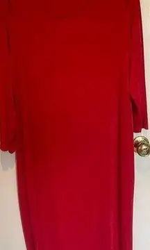 Red Chico’s Travelers Classic Dress with Cut Outs 3/4 Sleeves