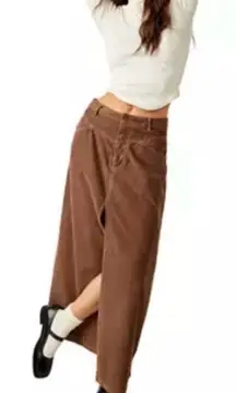 We The Free Come As You Are Brown Corduroy Maxi Skirt