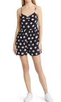 NWT BP Floral Romper Black-Pink Daisy Dots