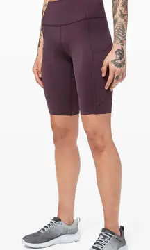 Lululemon Fast Free Short 10" Non-Reflective Purple Plum Shadow Bike‎ Shorts 2