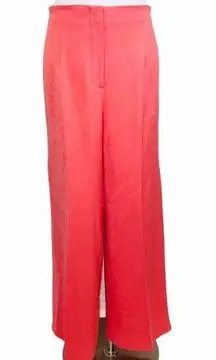 Women's L.K Bennett Orange Casual Wide Leg Dress Trouser Pants Sz 8