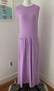 Free People NWT FP Beach Light Purple Drop Waist Maxi Dress