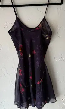 Secret Treasures Y2k Size Medium Purple Lace Coquette Floral Babydoll‎ Gown