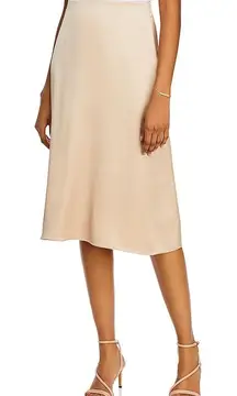 AQUA Champagne Midi Skirt Satin A-Line Career Party XXL‎