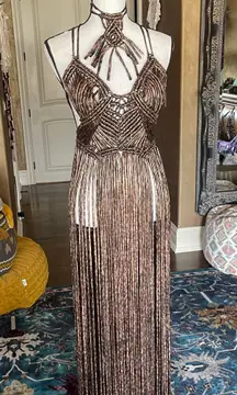 Metallic Macrame Dress