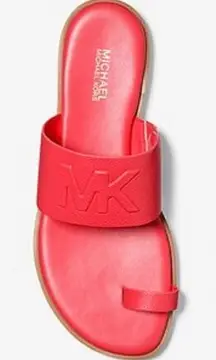 Michael Kors Embossed Faux Leather Slide Sandals‎