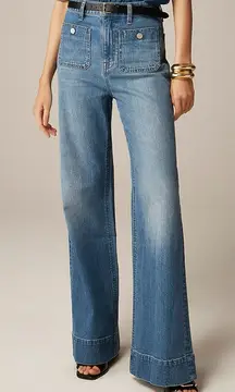 J. Crew High Rise Sailor ‘96 Denim Trouser Wide Leg Jeans Size 27