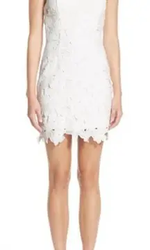 ASTR The Label Textured Floral‎ Bodycon Dress White Womens Size M Sleevel…