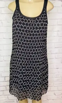 Club Monaco Shift Black and cream dress