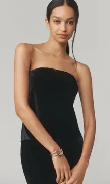 Anthropologie The Tilda Strapless Top: Velvet Edition Black Size Medium NWT
