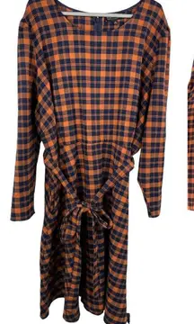ELOQUII Plaid Long Sleeve Fit & Flare Dress size 28 plus size