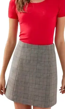 Aritzia Hopper Modern Check Mini Skirt Sz 0