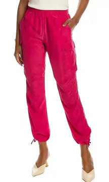 Rag & Bone 100% Silk Roth Cargo Jogger Pants In Dragon Fruit Size XS NWT $425