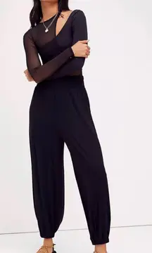 Free People FP Beach Womens Ali Balloon Pants High Rise Comfy Slouchy Black Sz M