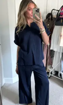 Amazon navy two piece matching set 