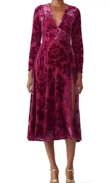 Yumi Kim  Carol magenta velvet midi gown Dress size Small